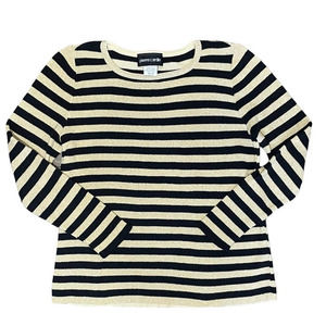Pierre Cardin Vintage Black and Metallic‎ Gold Scoop Neck Sweater Women's Medium
